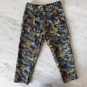 Kenzo 6Y Boys Cotton Trousers with Tigers Cheetahs Print Blue Green Animals